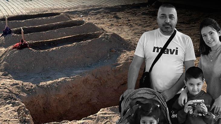 Türkiye’ye ağlatan manzara! Eşi ve çocuklarının yanı başına yeni bir mezar kazıldı