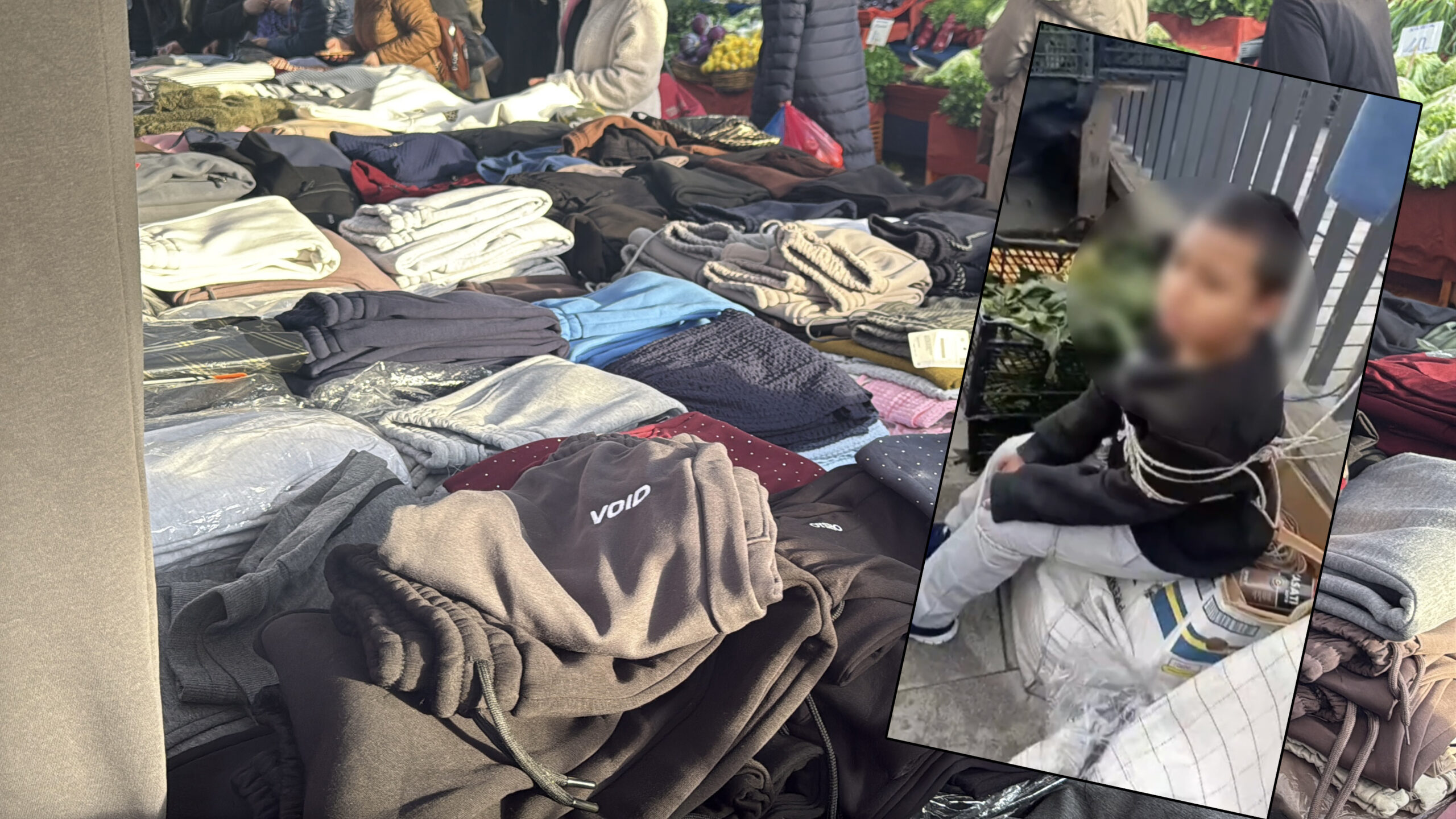 Eşofman çalan çocuğu iple bağlayan esnaf gözaltına alındı