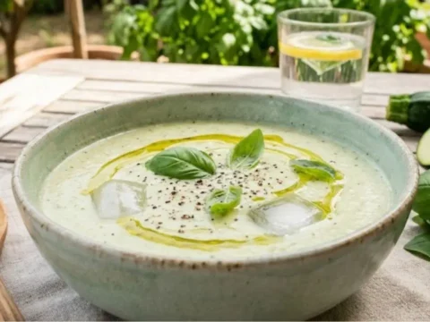 Yazin serinleten lezzeti yogurtlu feslegenli soguk kabak corbasi tarifi 2LdRaB4b